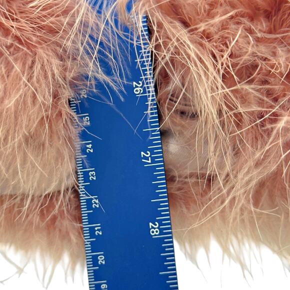 Hot & Delicious LARGE Apricot Dusty Pink Feather Vest Festival Western - Picture 9 of 9